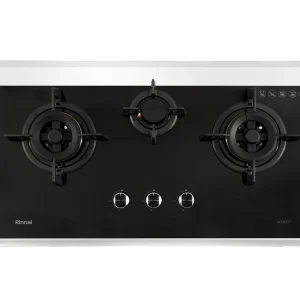 RINNAI BUILT IN HOB GAS 3 BURNER BLACK