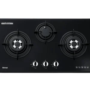 RINNAI BUILT IN HOB GAS 3 BURNER BLACK  RB-773RO G/BL