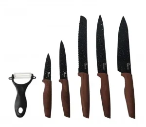 OXONE MARBLE KNIFE SET BLACK  OX-605/BL